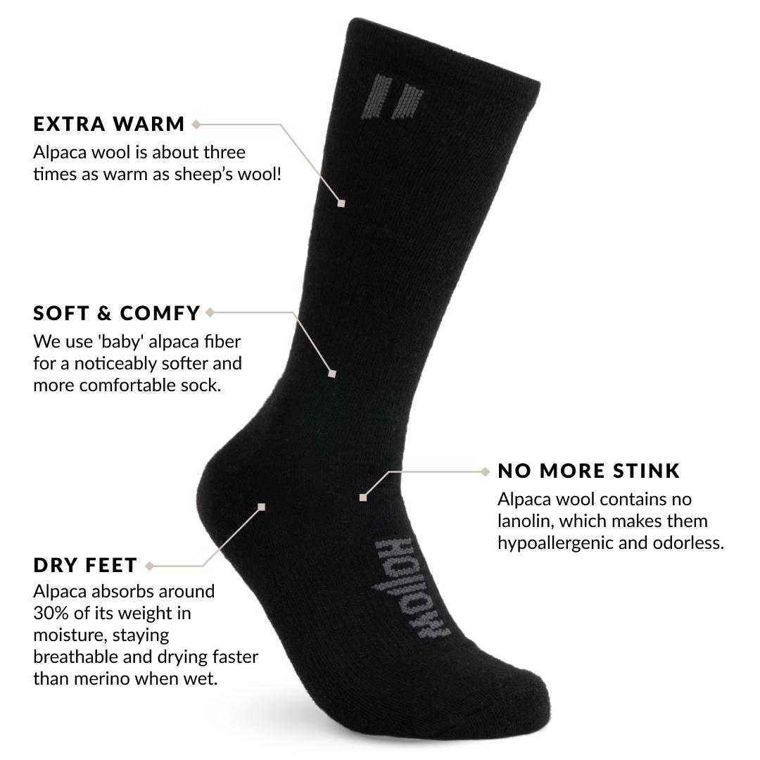 Alpaca crew socks benefits