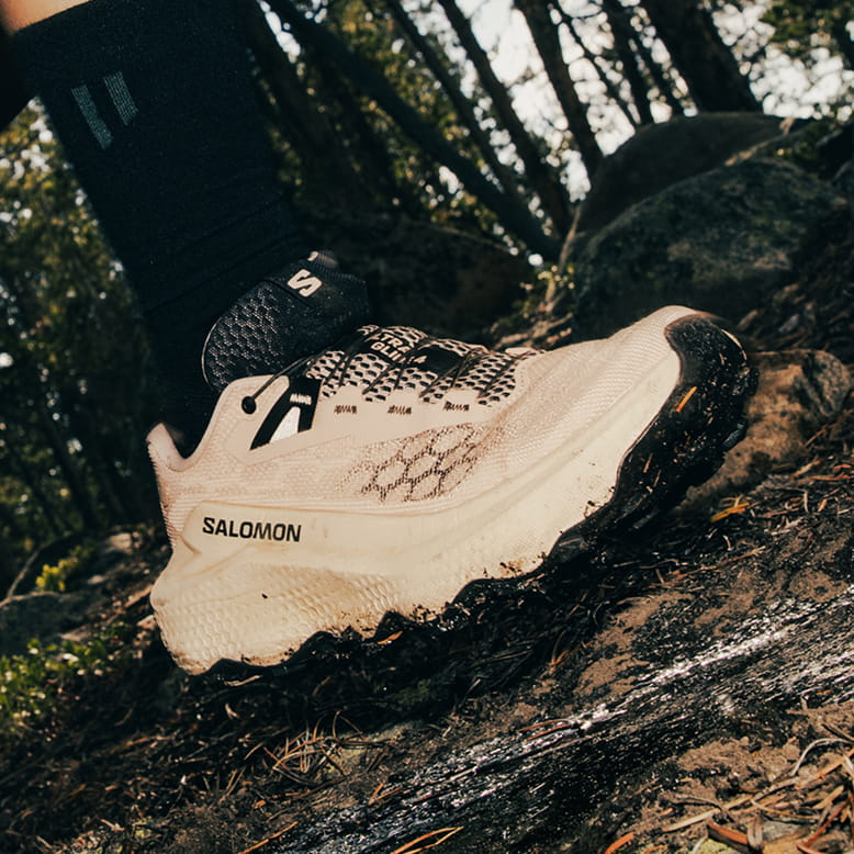 Picture of our performance sock in action, built for long journeys no matter what activity you're doing.