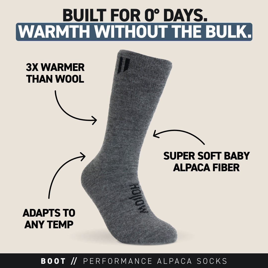Warrior Alpaca Socks - Wide Calf Alpaca Wool Therapeutic Terry Lined Diabetic Neuropathy Friendly Non Binding Moisture Wicking Soft Warm Sensitive Feet