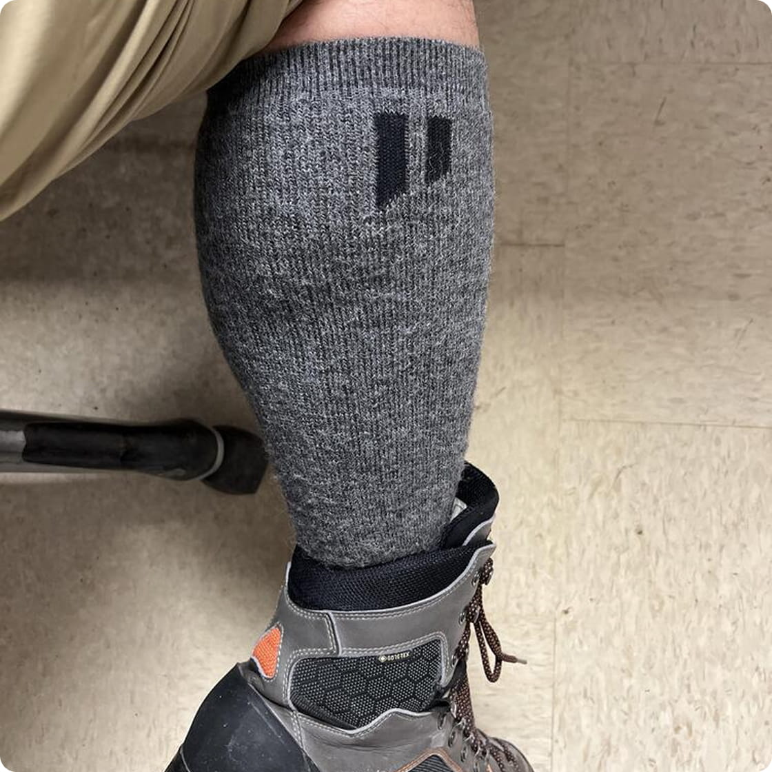 Hollow Ski & Snow Socks worn by a REAL customer