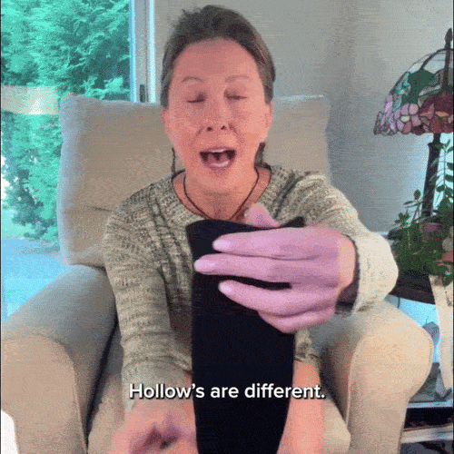 Woman demonstrating Hollow alpaca compression socks